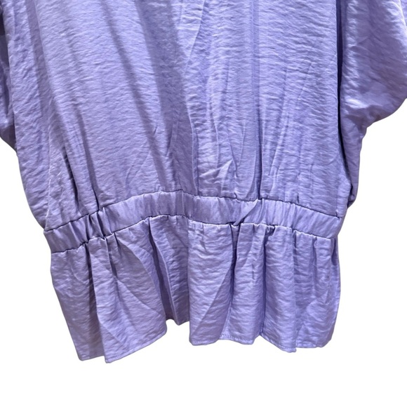 Nine West Women's Light Purple Cinched Waist V-Neck Blouse Size 2X office work - Picture 8 of 13